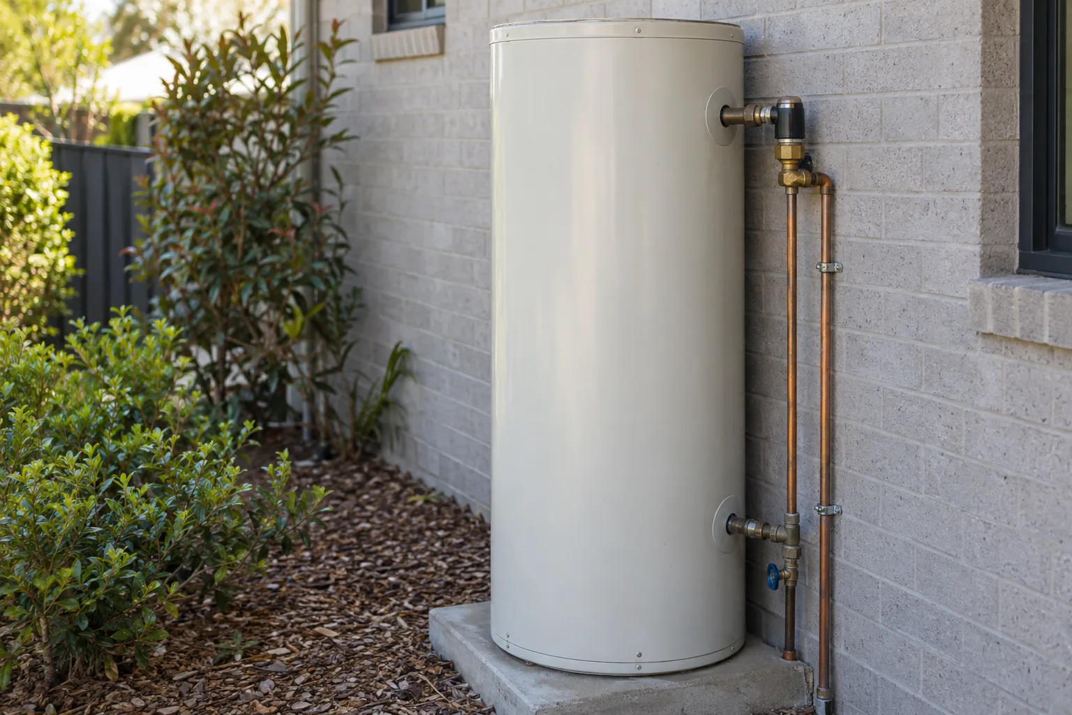 A residential hot-water system and its connected plumbing